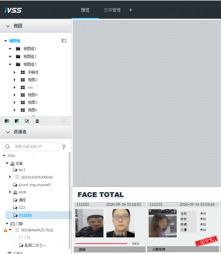 IVSS預(yù)覽界面可以查看人臉